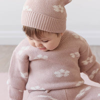 Addison Beanie - Frankie Knit Rose Childrens Beanie from Jamie Kay USA