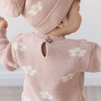 Addison Beanie - Frankie Knit Rose Childrens Beanie from Jamie Kay USA