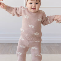 OG Morgan Knit Pant - Frankie Knit Rose Childrens Pant from Jamie Kay USA