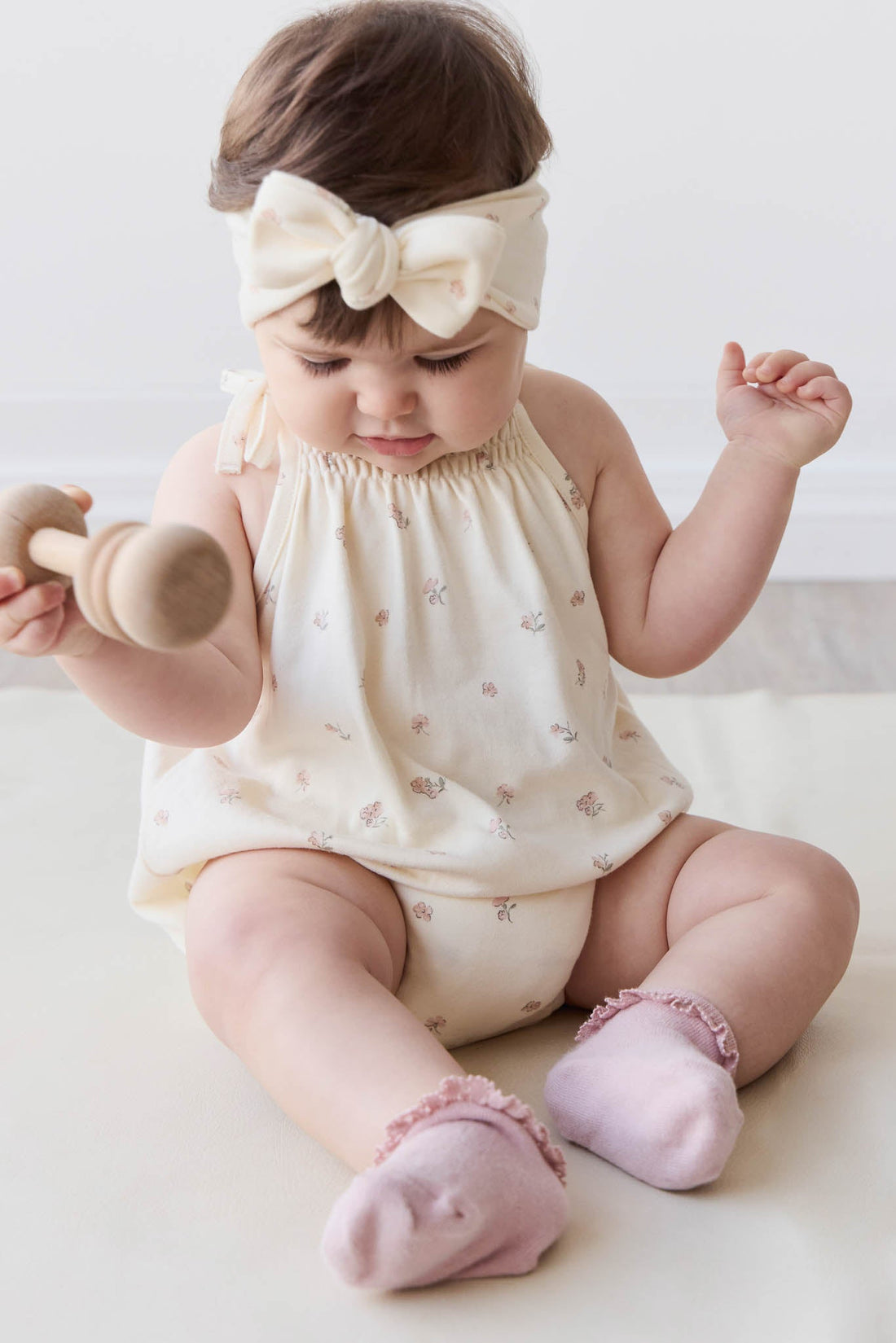 Organic Cotton Cassie Playsuit - Meredith Egret Childrens Playsuit from Jamie Kay USA