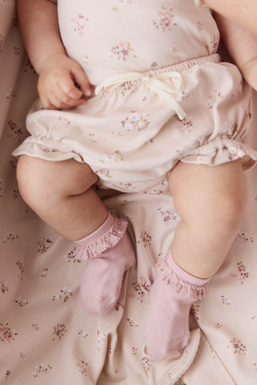 Organic Cotton Frill Bloomer - Petite Fleur Soft Peony Childrens Bloomer from Jamie Kay USA