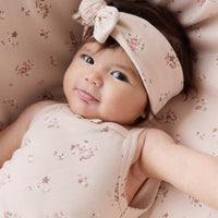 Organic Cotton Bridget Singlet Bodysuit - Petite Fleur Soft Peony Childrens Bodysuit from Jamie Kay USA