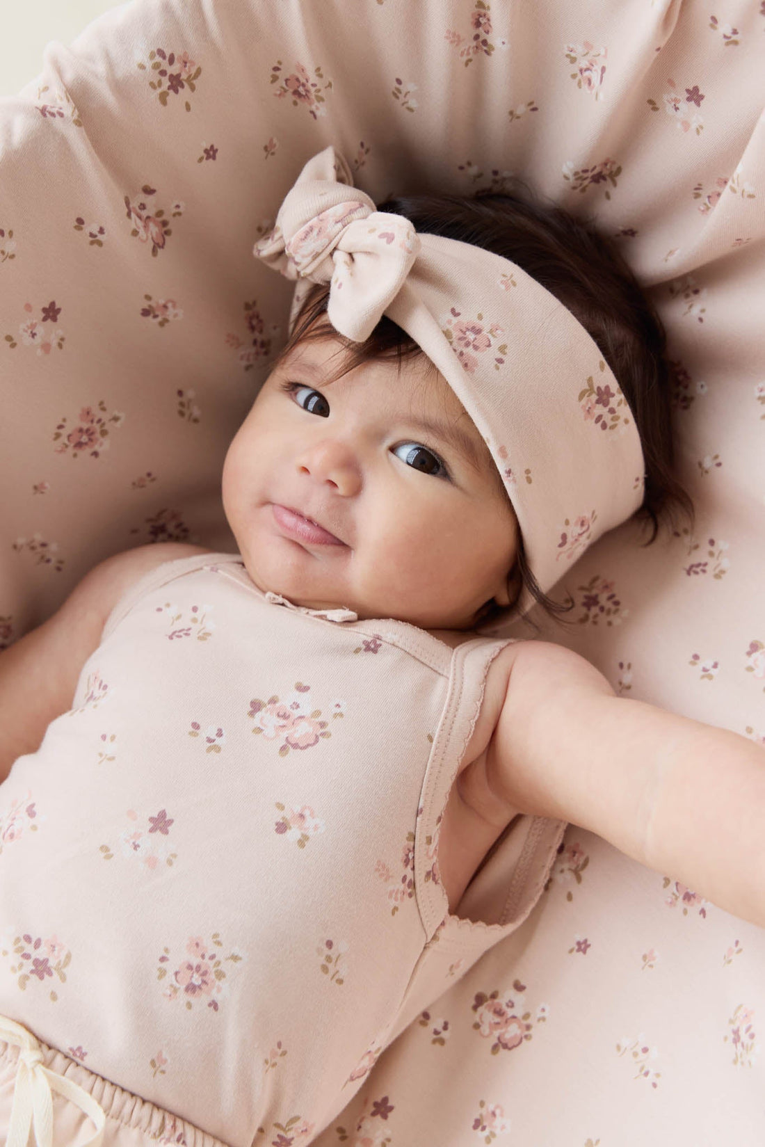 Organic Cotton Headband - Petite Fleur Soft Peony Childrens Headband from Jamie Kay USA