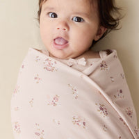 Organic Cotton Wrap Blanket - Petite Fleur Soft Peony Childrens Blanket from Jamie Kay USA