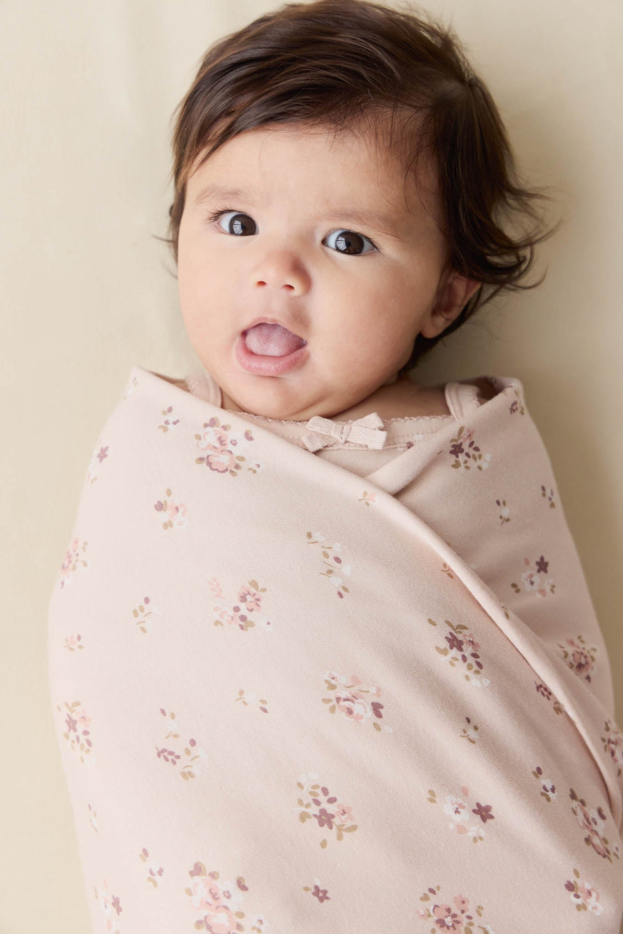 Organic Cotton Wrap Blanket - Petite Fleur Soft Peony Childrens Blanket from Jamie Kay USA