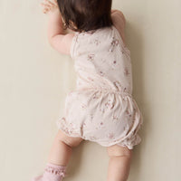 Organic Cotton Frill Bloomer - Petite Fleur Soft Peony Childrens Bloomer from Jamie Kay USA