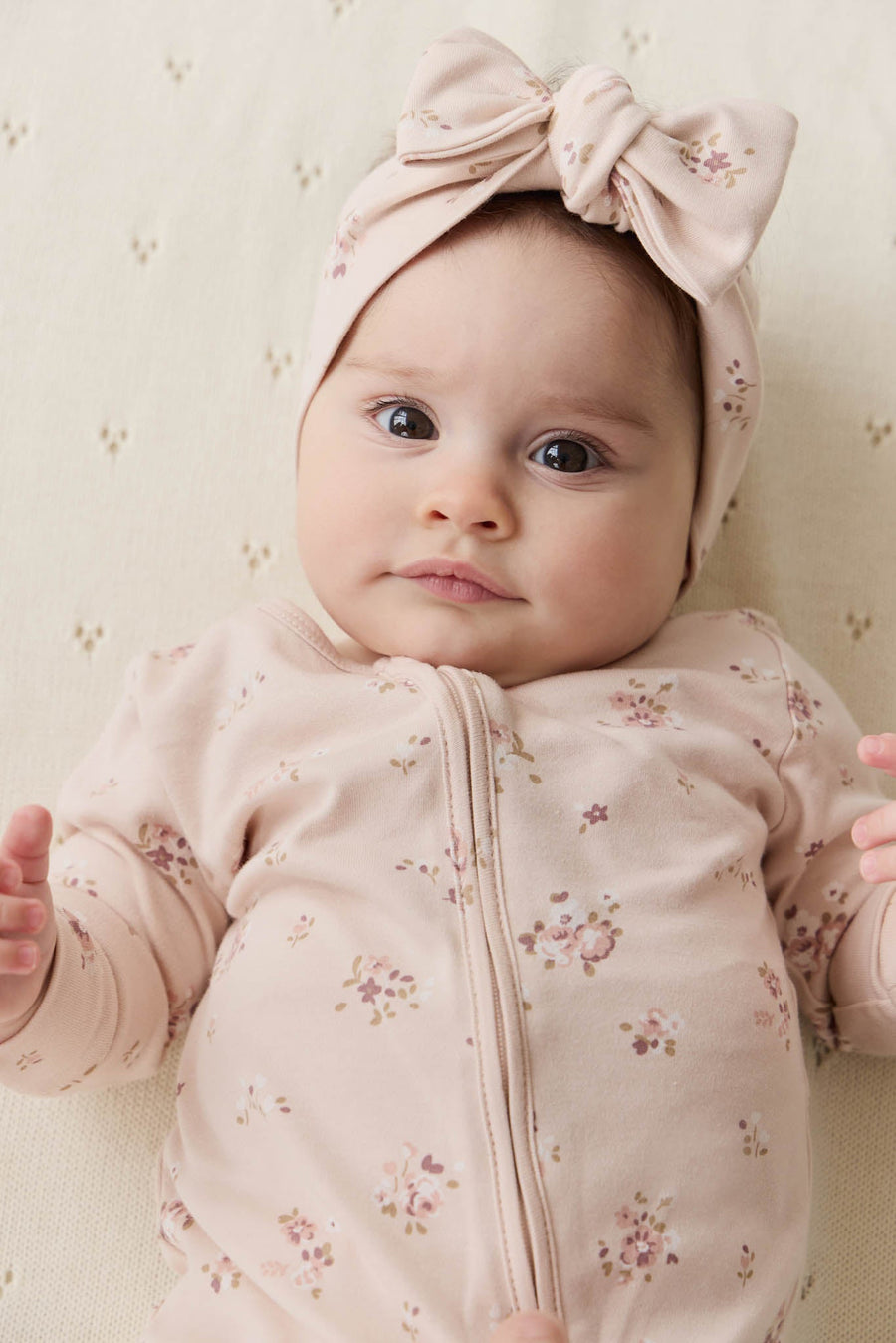 Organic Cotton Frankie Onepiece - Petite Fleur Soft Peony Childrens Onepiece from Jamie Kay USA