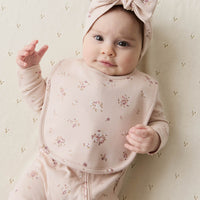 Organic Cotton Bib - Petite Fleur Soft Peony Childrens Bib from Jamie Kay USA