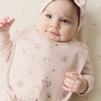 Organic Cotton Bib - Petite Fleur Soft Peony Childrens Bib from Jamie Kay USA