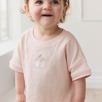 Pima Cotton Mimi Top - Soft Peony Petite Cherry Childrens Top from Jamie Kay USA