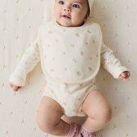 Organic Cotton Long Sleeve Bodysuit - Meredith Egret Childrens Bodysuit from Jamie Kay USA