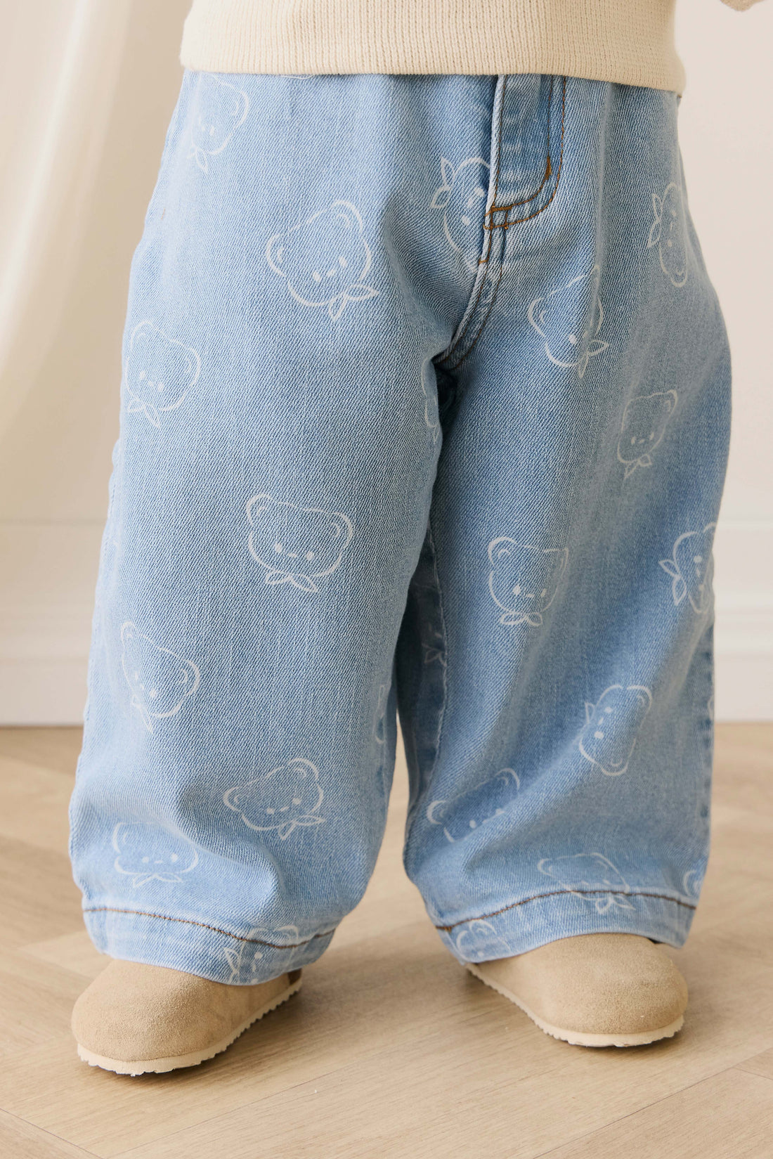 Abel Pant - Bowie Bear Denim Childrens Pant from Jamie Kay USA