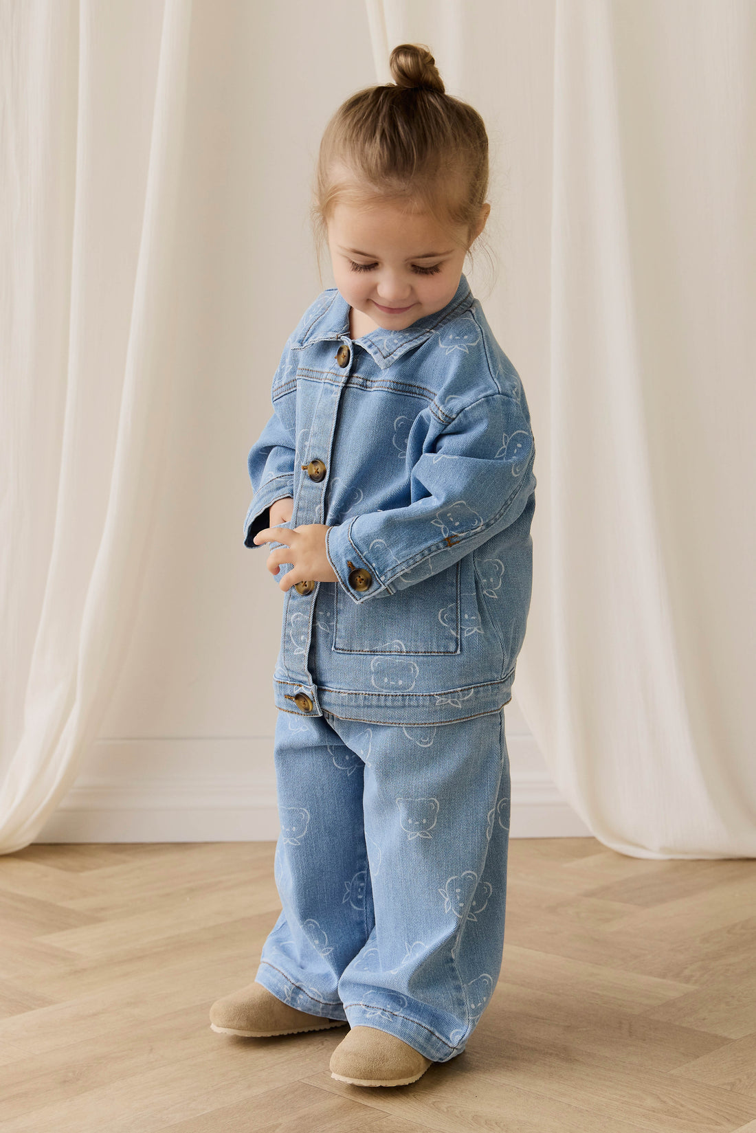 Abel Pant - Bowie Bear Denim Childrens Pant from Jamie Kay USA