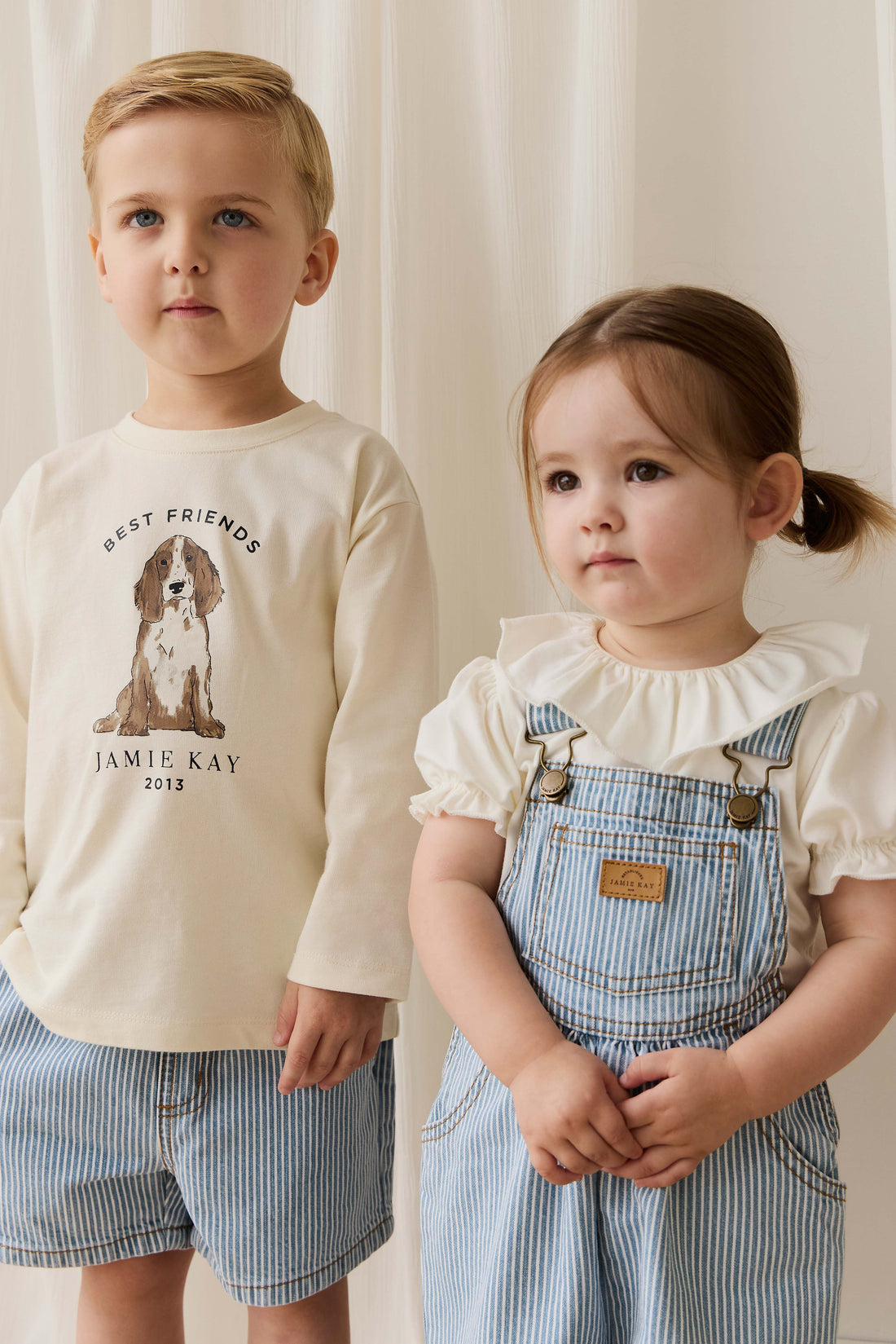 Marshall Long Sleeve Top - Parchment Best Friends Childrens Top from Jamie Kay USA