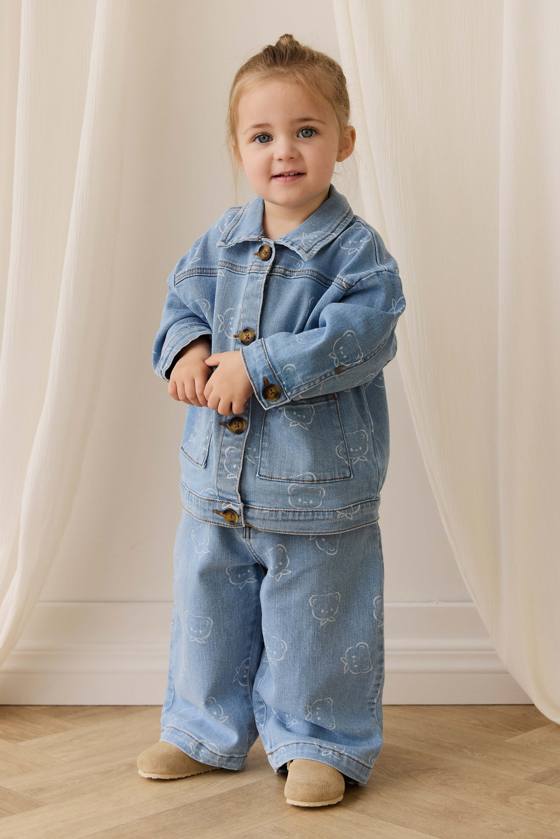 Abel Pant - Bowie Bear Denim Childrens Pant from Jamie Kay USA