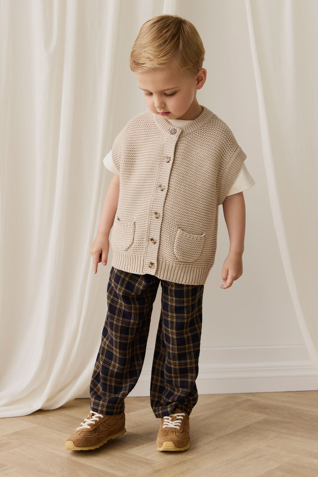 Rome Knit Vest-Oat Childrens Vest from Jamie Kay USA
