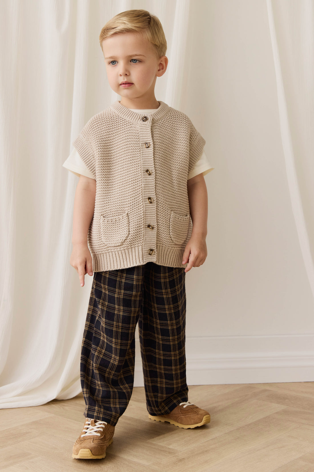 Rome Knit Vest-Oat Childrens Vest from Jamie Kay USA
