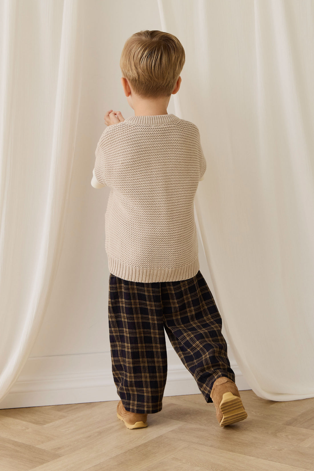 Organic Cotton Kenji Pant-Woodland Check Childrens Pant from Jamie Kay USA