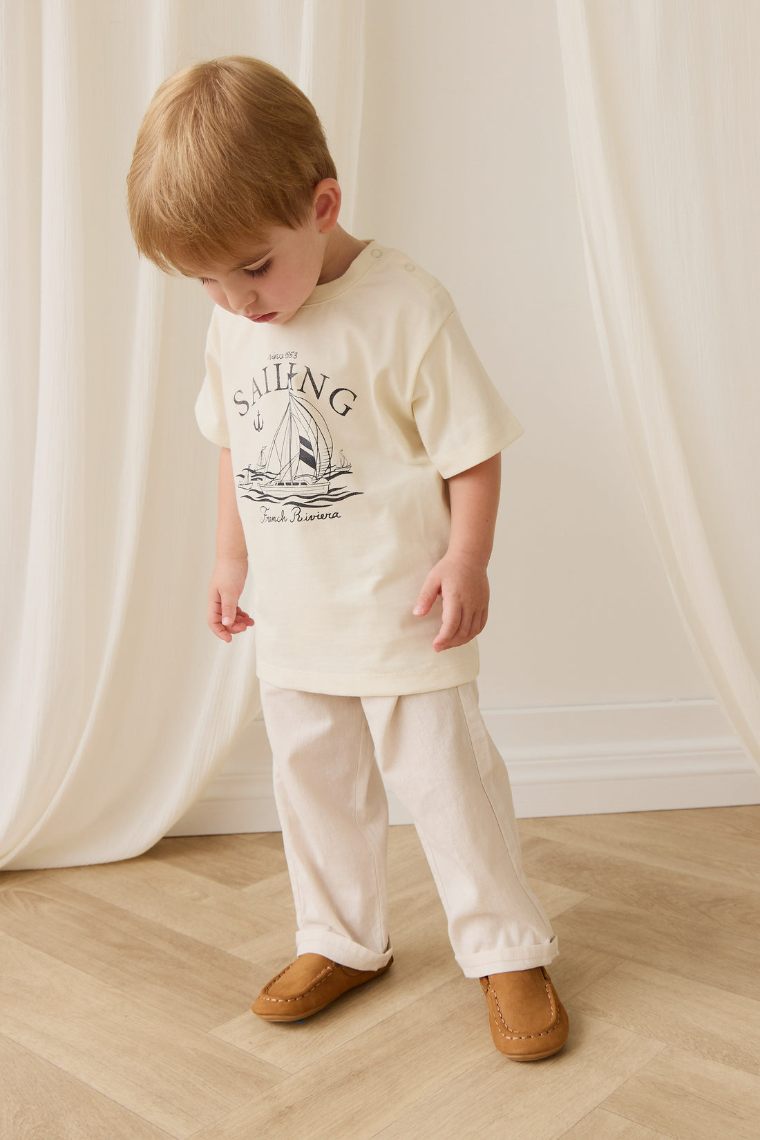 Ali Linen/Cotton Pant-Natural Childrens Pant from Jamie Kay USA