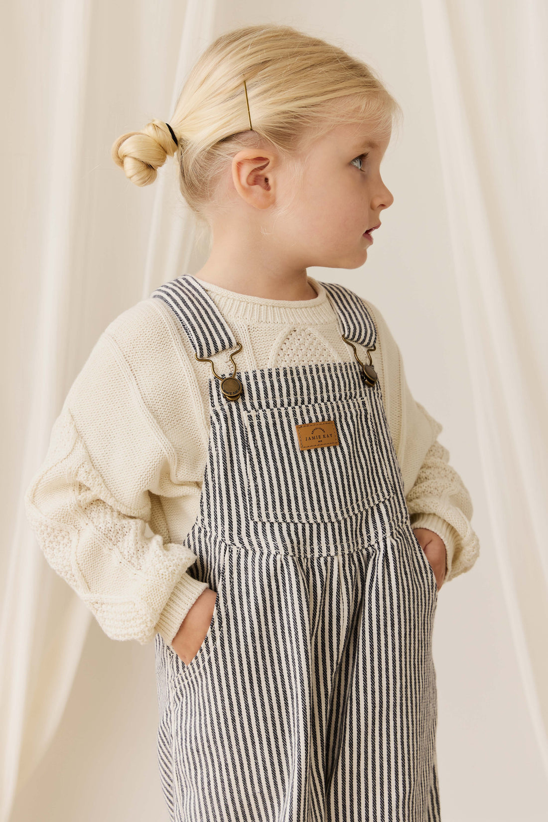 Cecil Overall-Sailor Stripe Eclipse / Cloud Childrens Overall from Jamie Kay USA
