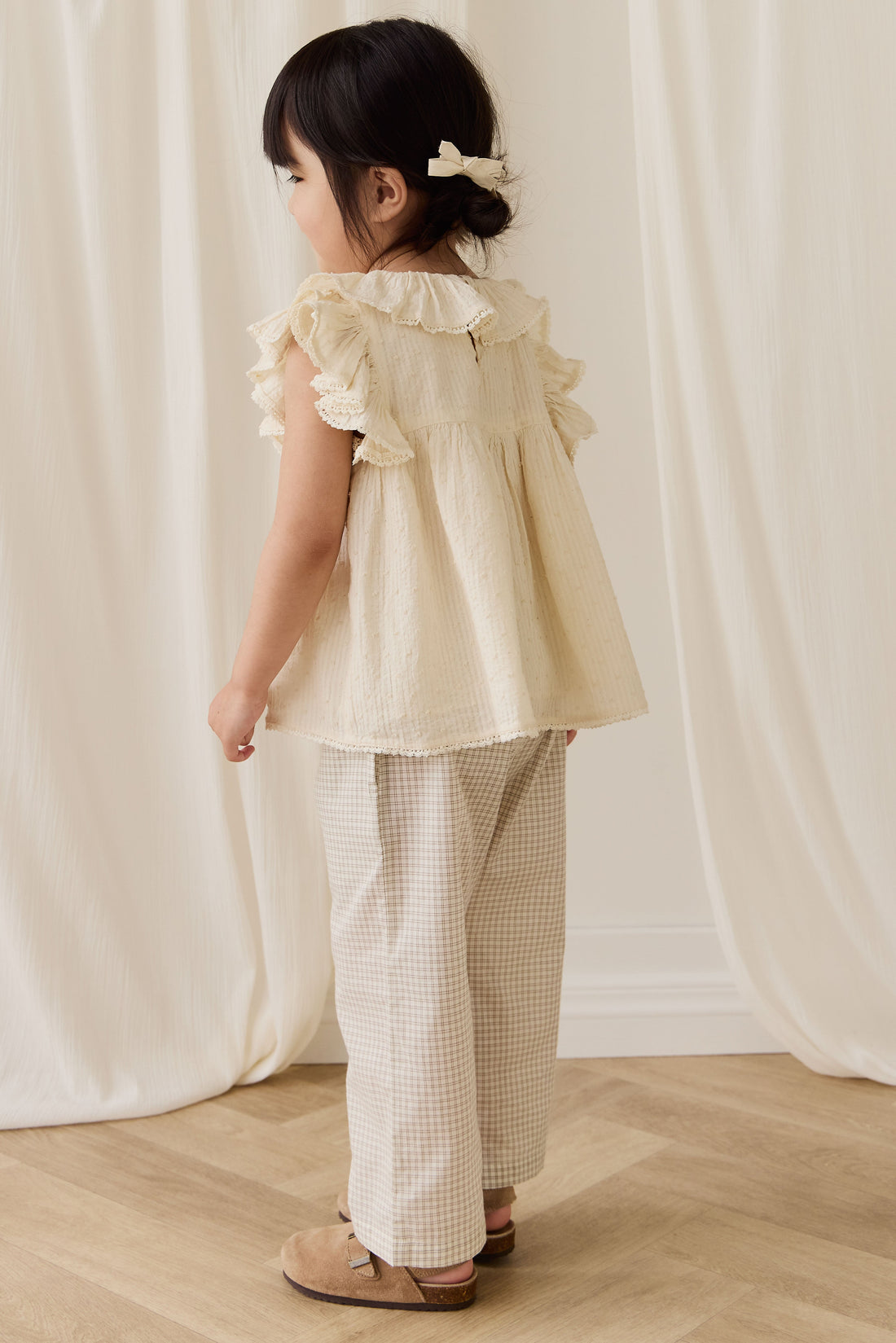 Organic Cotton Banks Blouse-Parchment Childrens Top from Jamie Kay USA