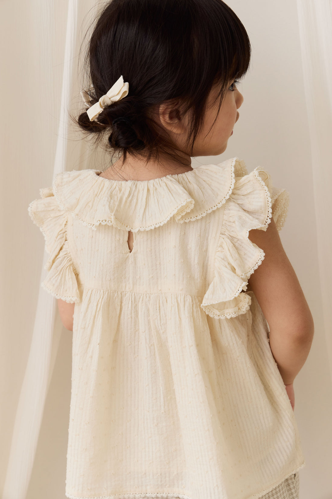 Organic Cotton Banks Blouse-Parchment Childrens Top from Jamie Kay USA