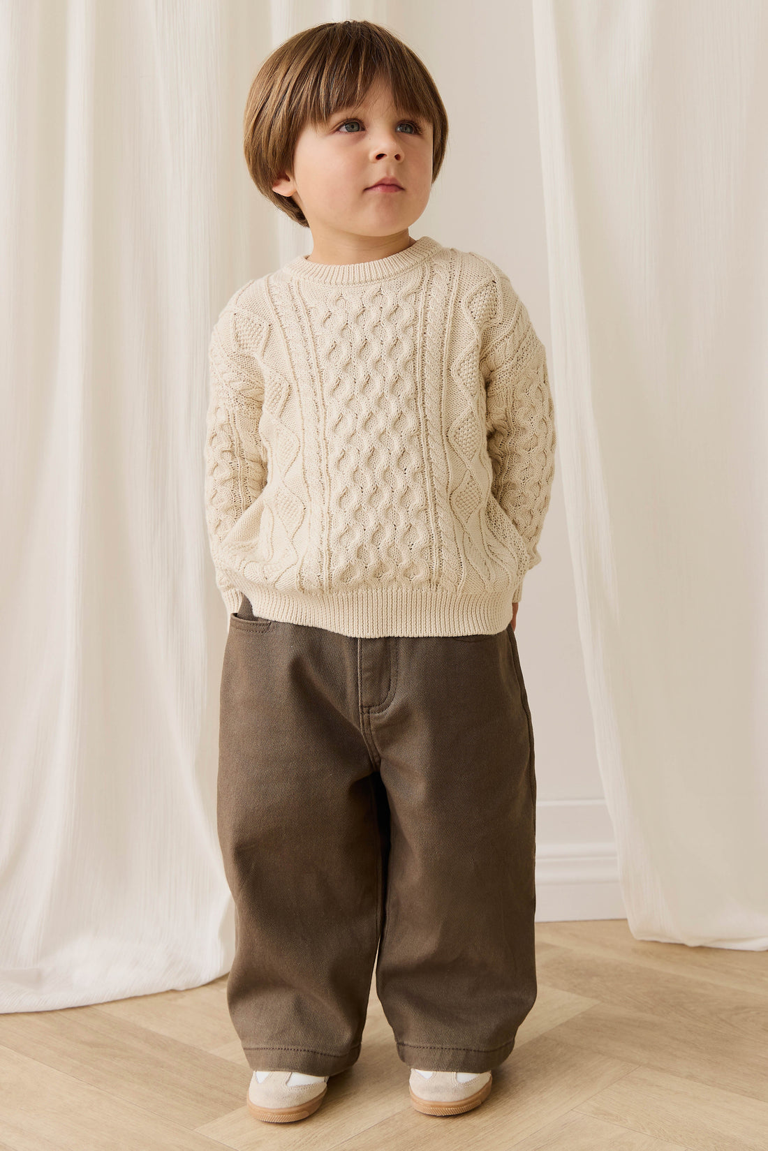 Sawyer Knit Jumper-Vanilla Childrens Jumper from Jamie Kay USA