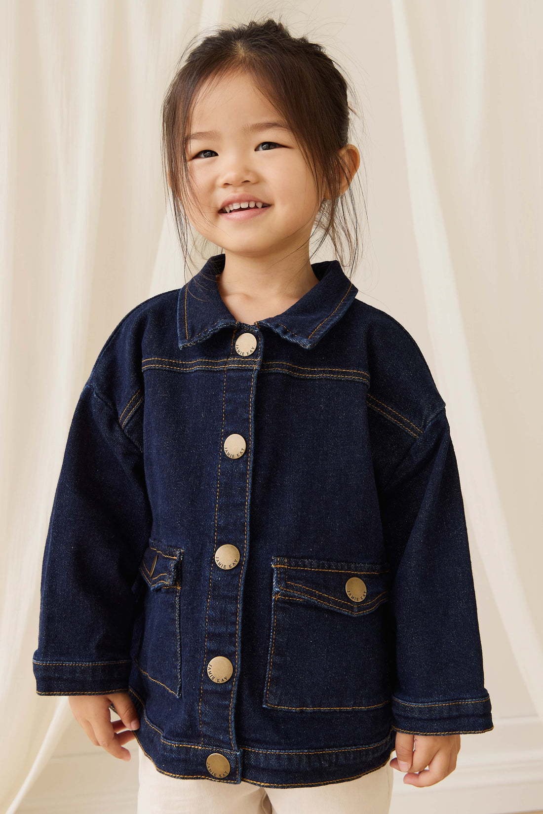 Arbor Jacket - Mid Indigo Denim Childrens Jacket from Jamie Kay USA