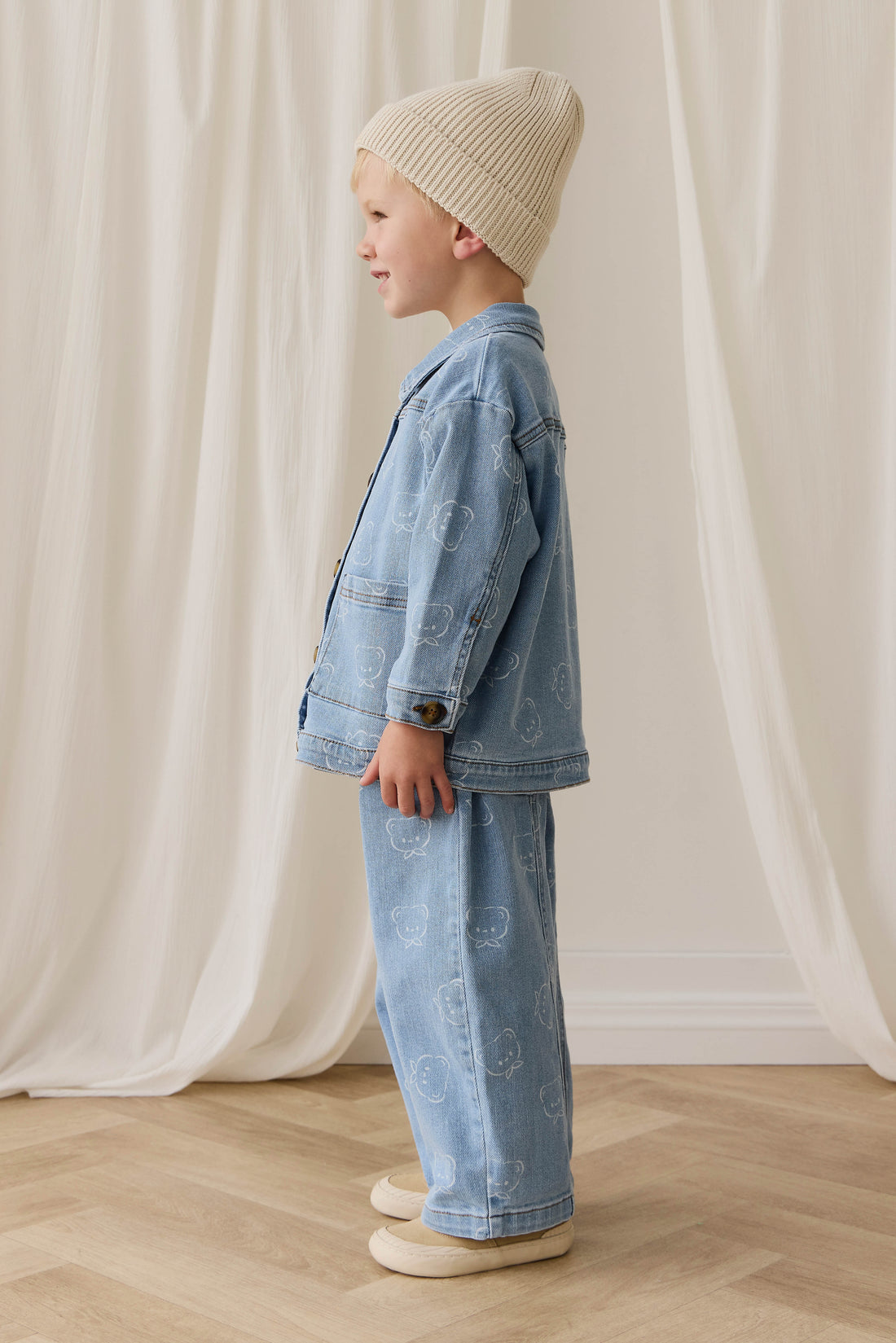 Abel Pant - Bowie Bear Denim Childrens Pant from Jamie Kay USA