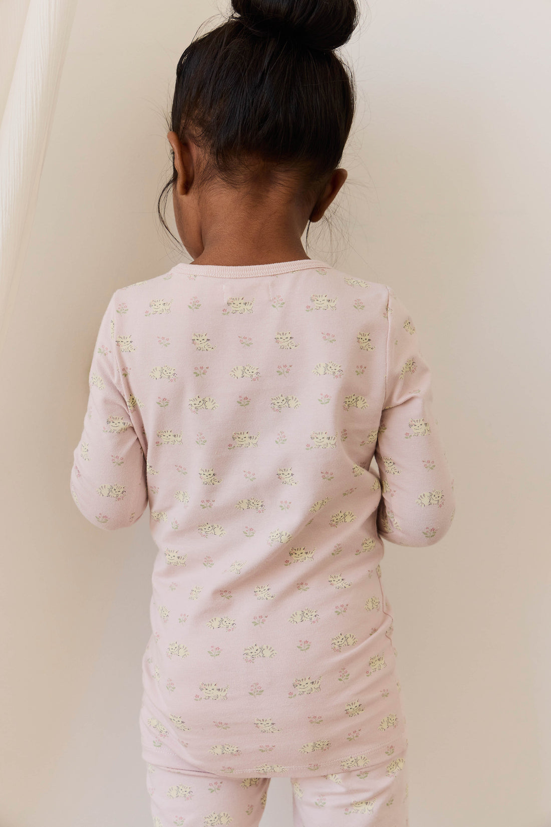 Organic Cotton Jude Long Sleeve Pyjama Set - Moon Floral Mauve Childrens Pyjamas from Jamie Kay USA