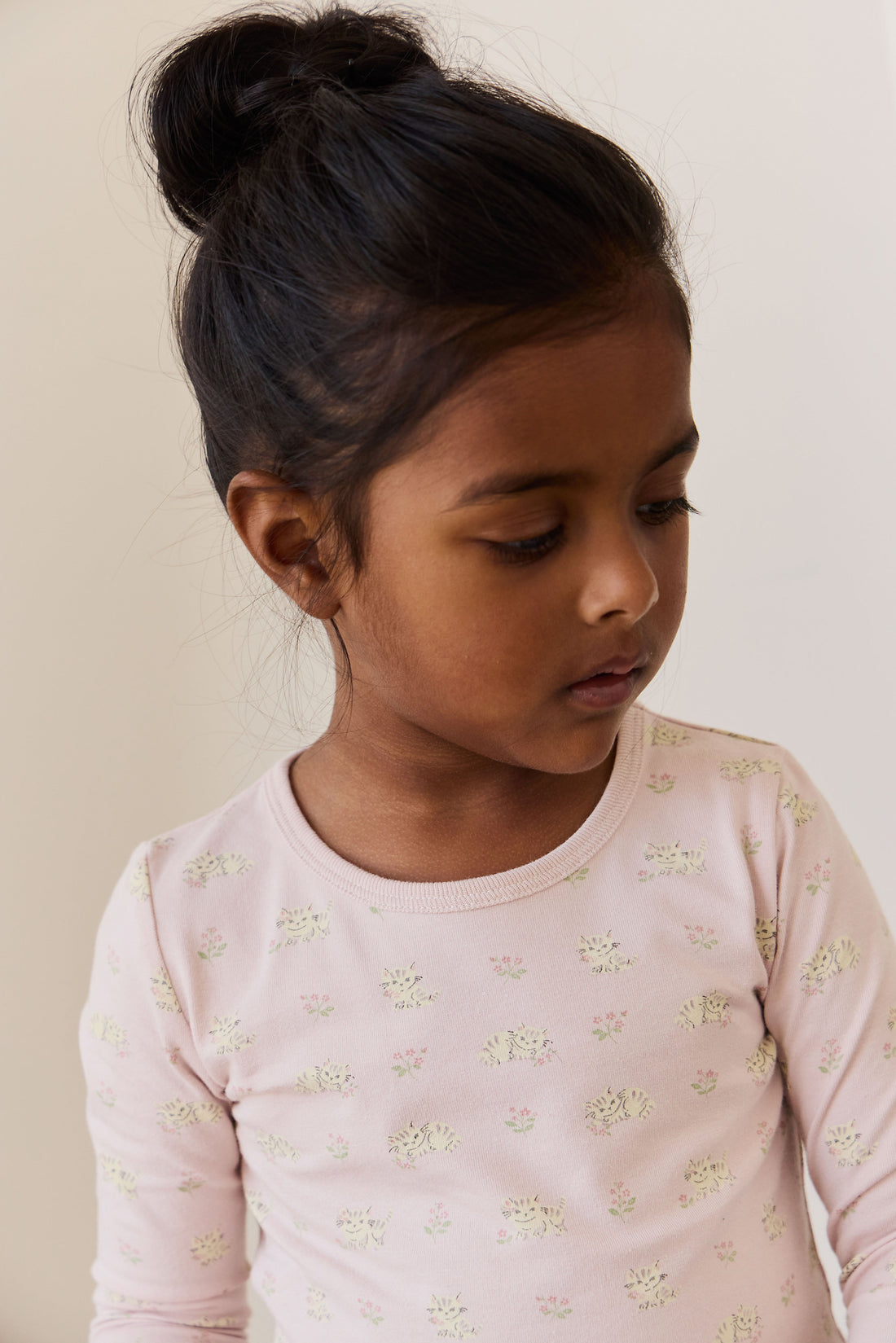 Organic Cotton Jude Long Sleeve Pyjama Set - Moon Floral Mauve Childrens Pyjamas from Jamie Kay USA