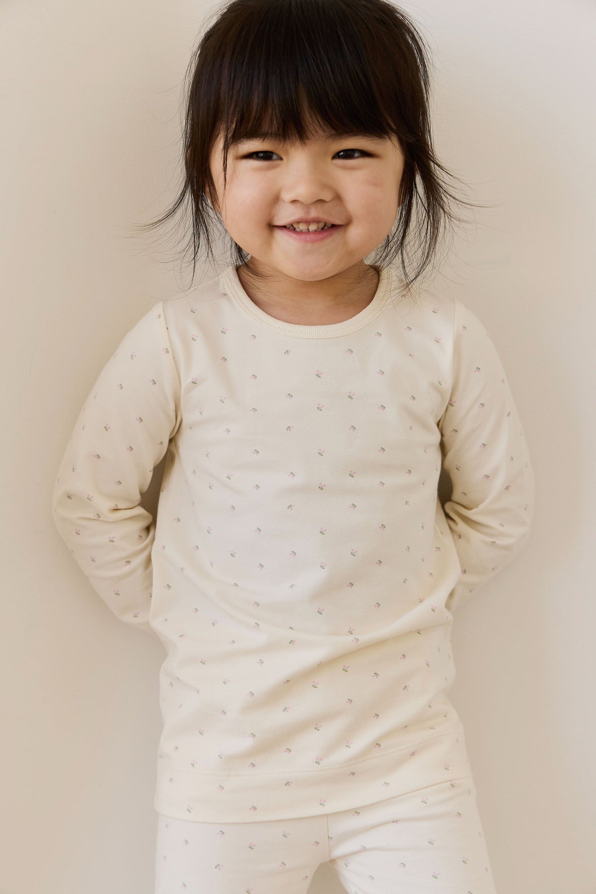 Organic Cotton Jarrah Long Sleeve Pyjama Set - Ditsy Cherries Childrens Pyjama from Jamie Kay USA