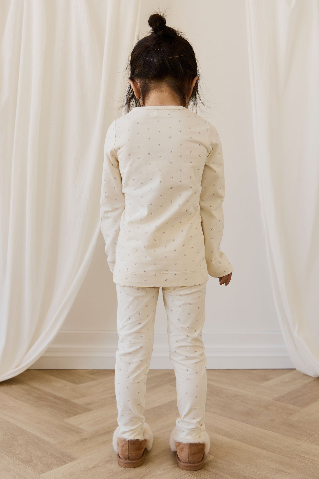 Organic Cotton Jarrah Long Sleeve Pyjama Set - Ditsy Cherries Childrens Pyjama from Jamie Kay USA