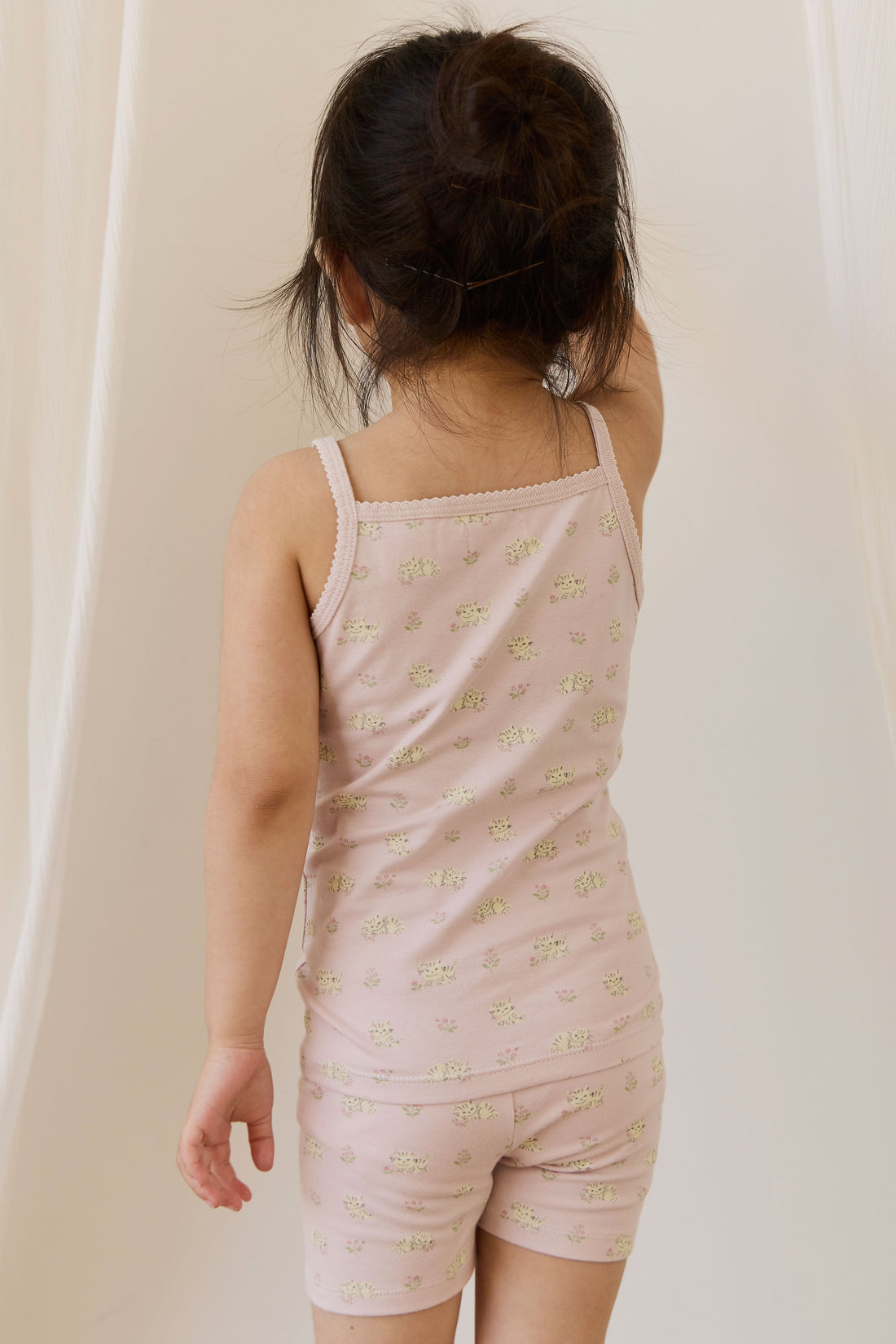 Organic Cotton Jude Singlet Pyjama Set - Moon Floral Mauve Childrens Pyjamas from Jamie Kay USA