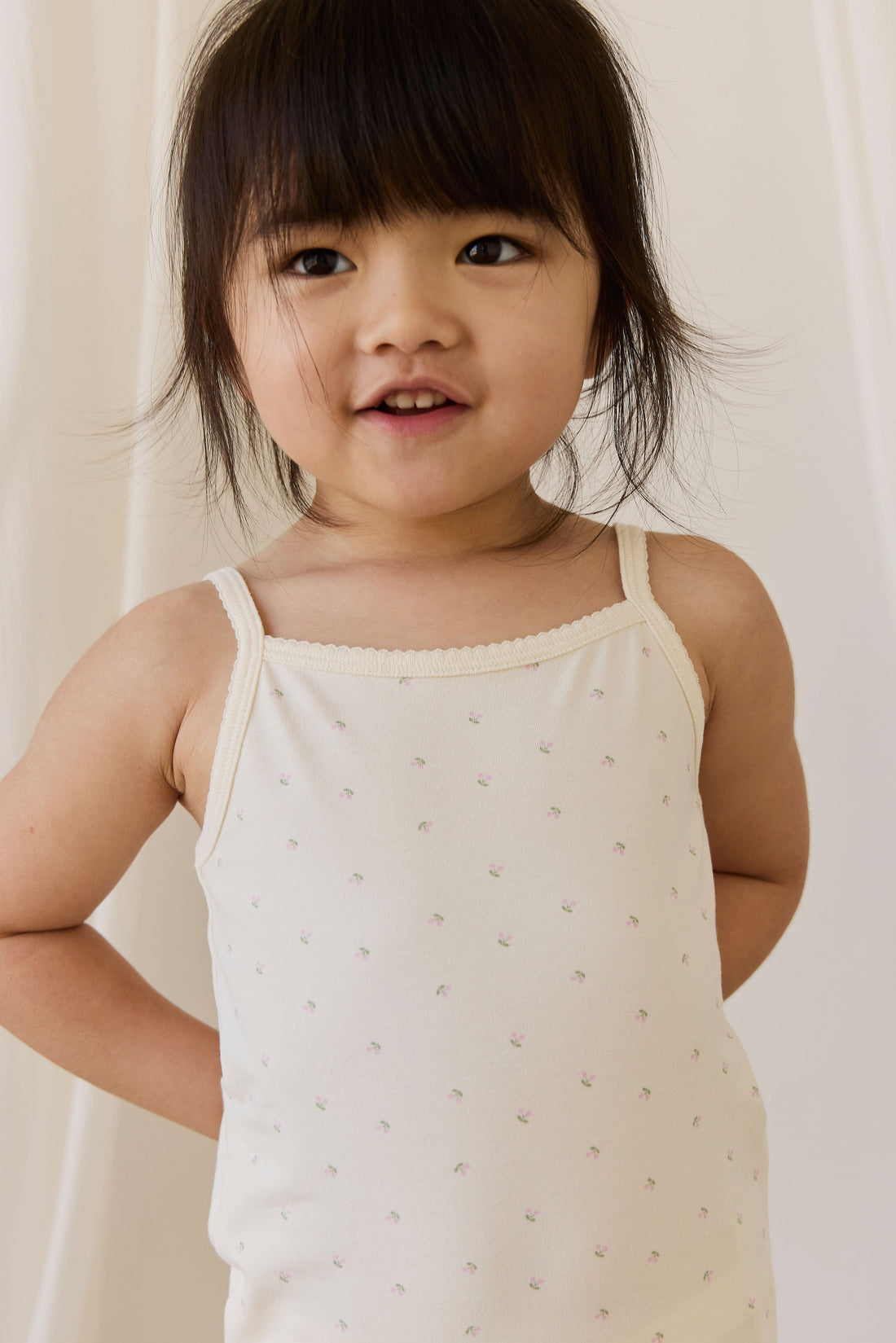 Organic Cotton Jude Singlet Pyjama Set - Ditsy Cherries Childrens Pyjamas from Jamie Kay USA