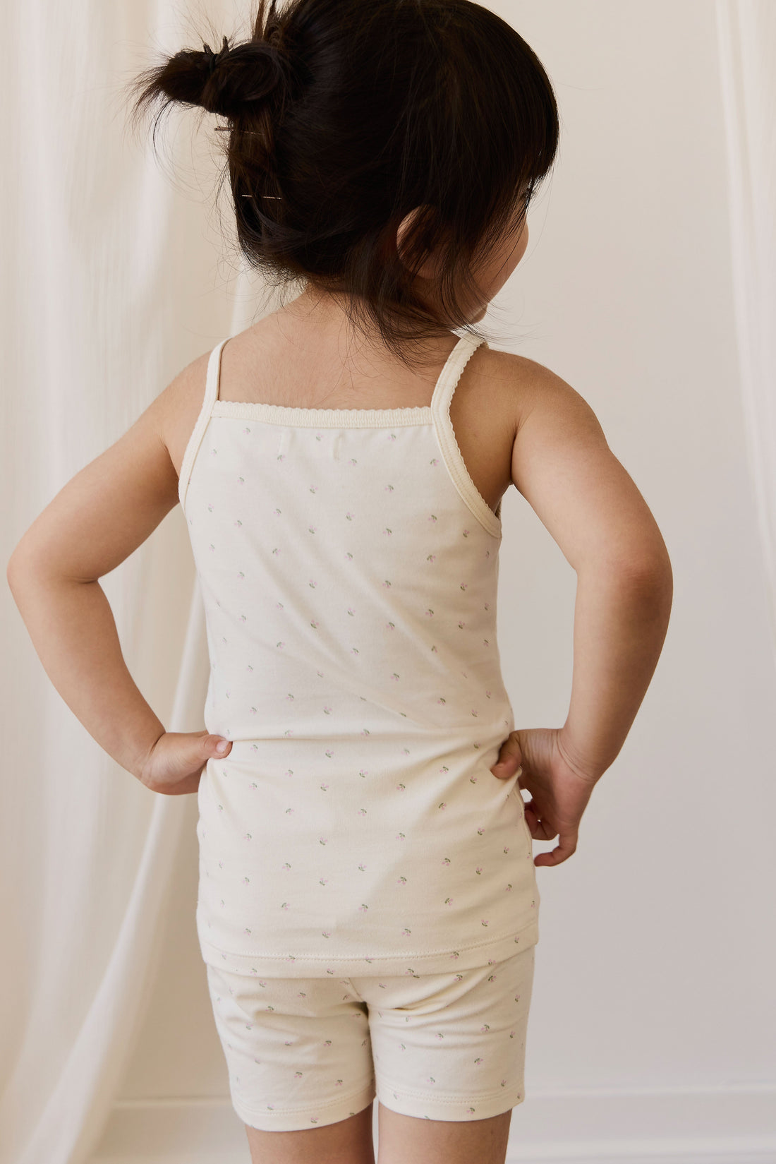 Organic Cotton Jude Singlet Pyjama Set - Ditsy Cherries Childrens Pyjamas from Jamie Kay USA