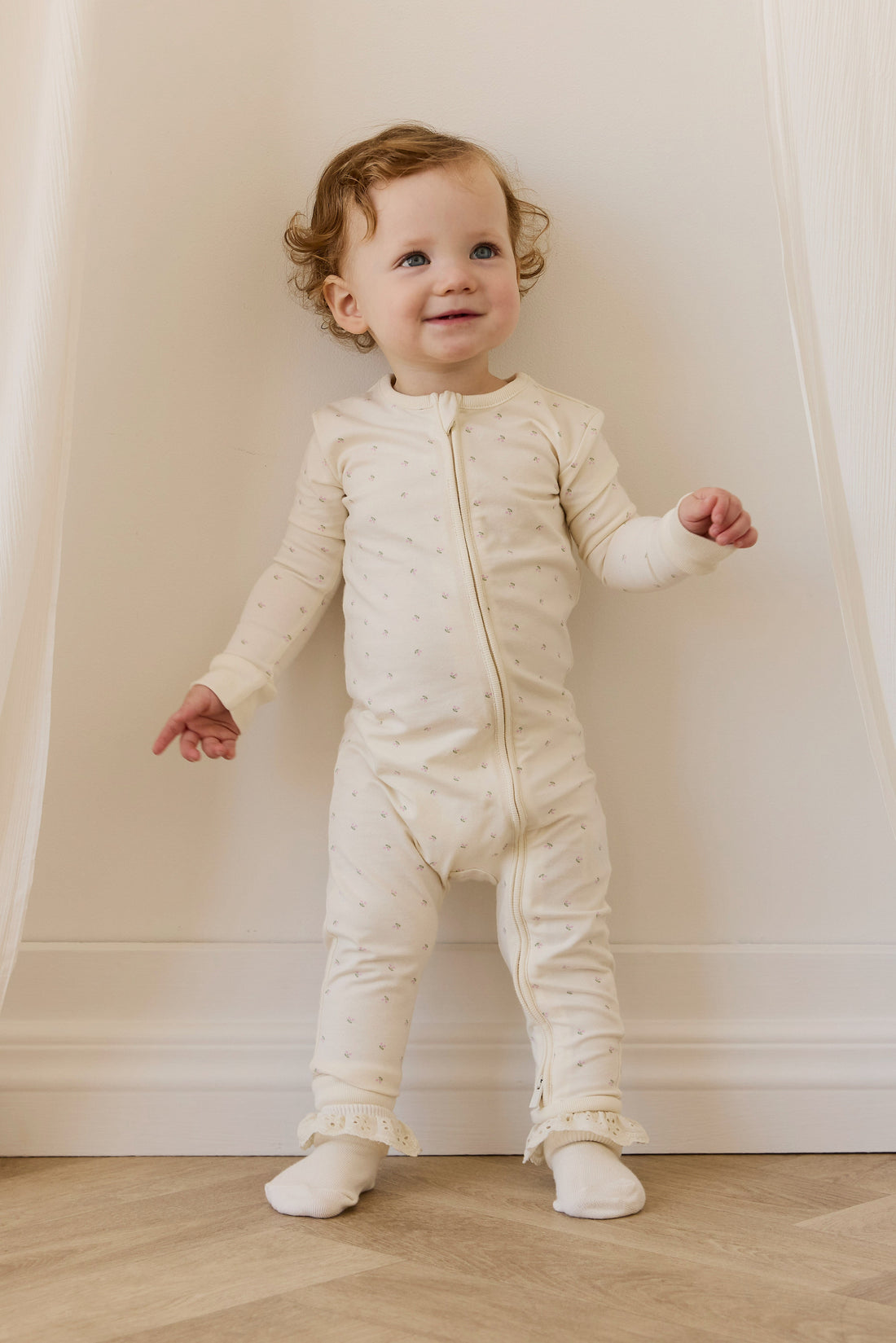 Organic Cotton Jude Onepiece - Ditsy Cherries Childrens Onepiece from Jamie Kay USA