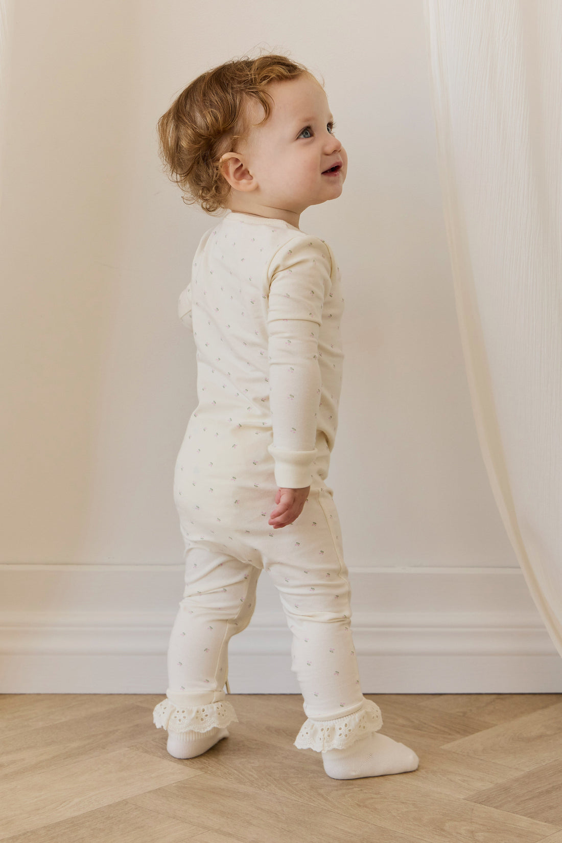 Organic Cotton Jude Onepiece - Ditsy Cherries Childrens Onepiece from Jamie Kay USA