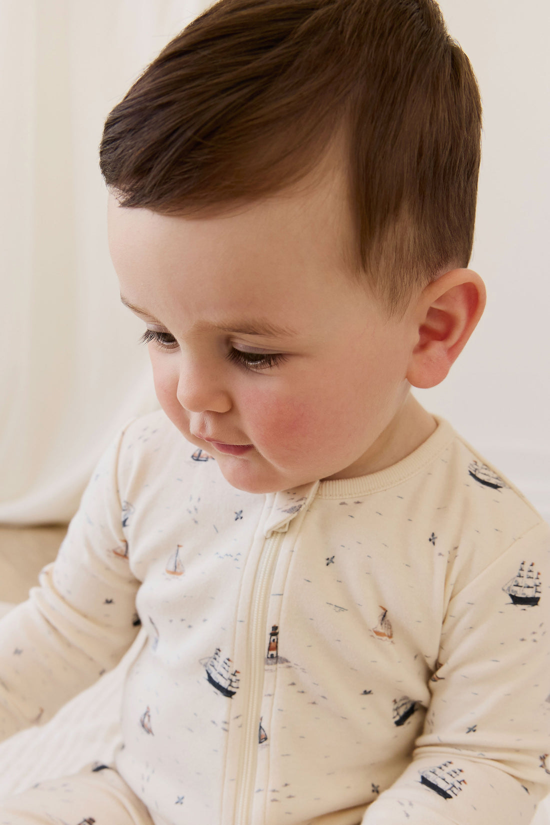 Organic Cotton Reese Zip Onepiece-Sailing Day Childrens Onepiece from Jamie Kay USA