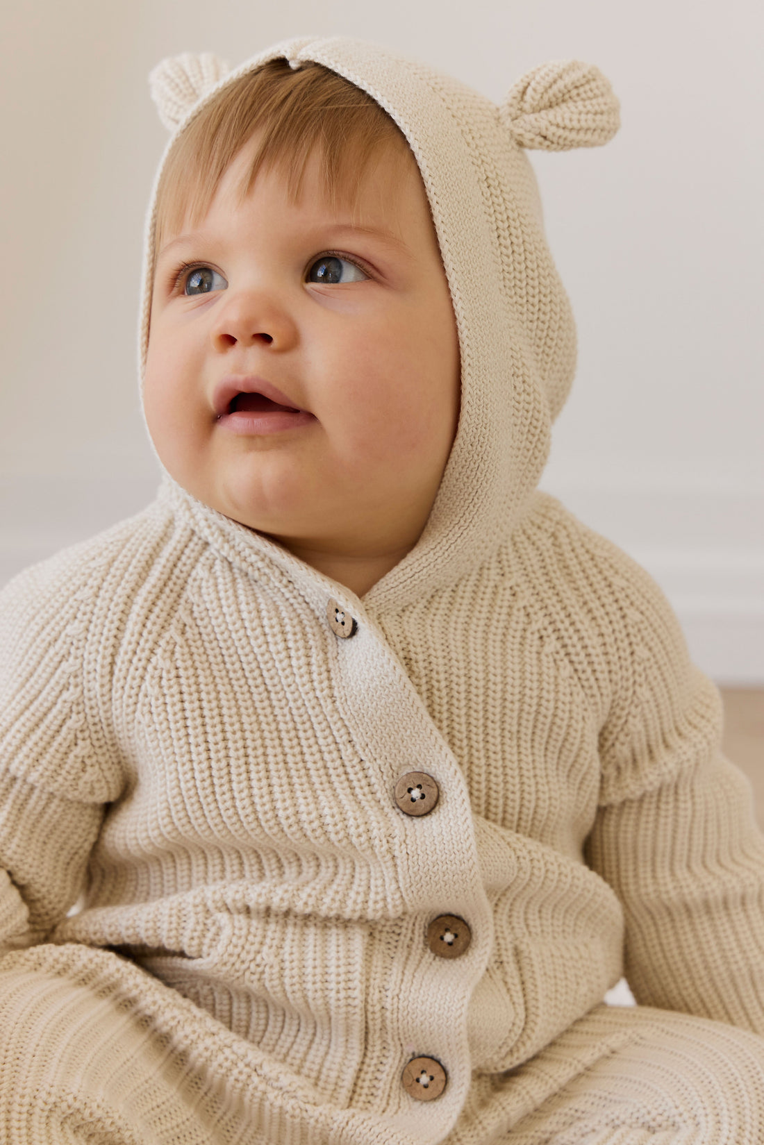 Bear Knit Onepiece - Vanilla Childrens Onepiece from Jamie Kay USA