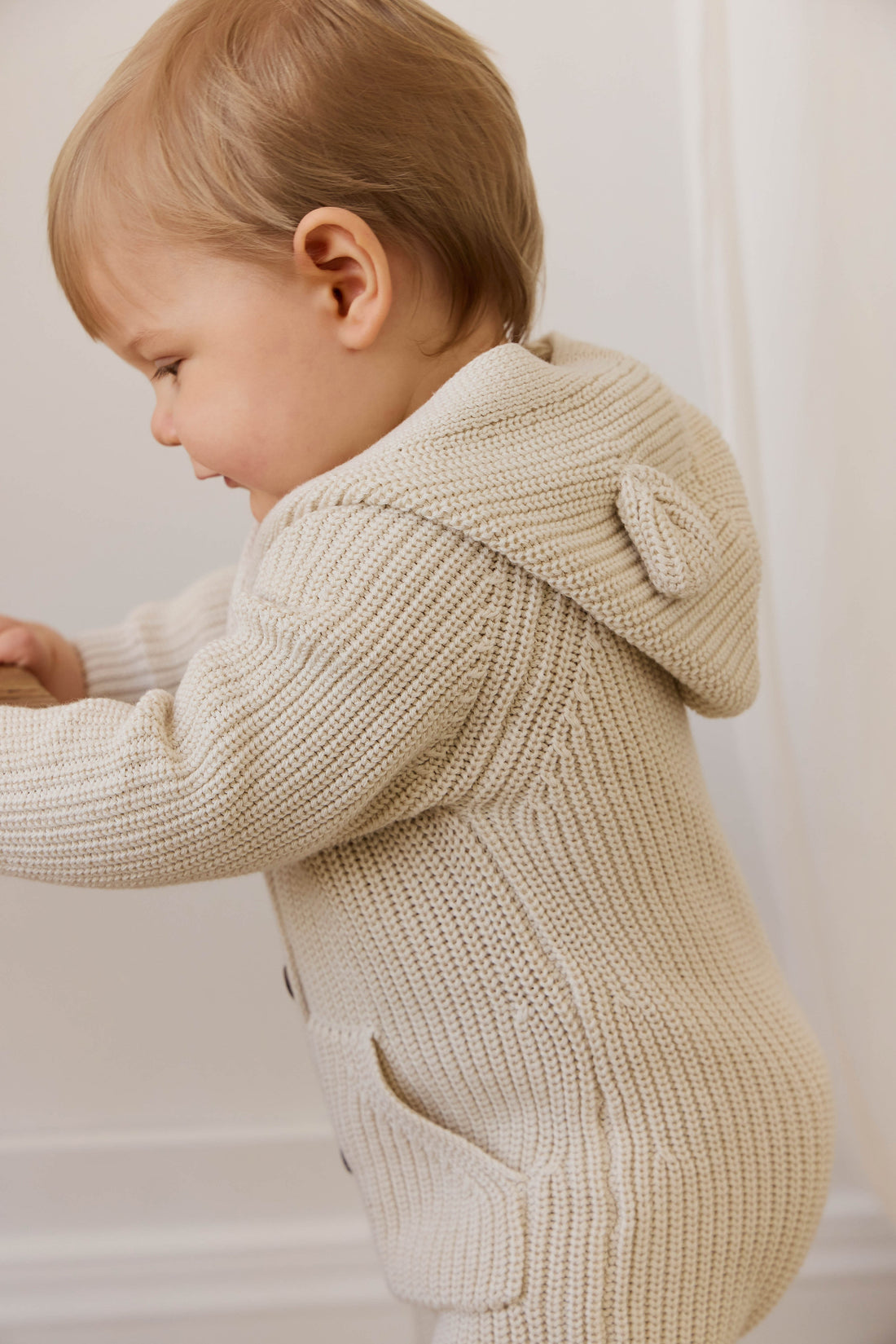 Bear Knit Onepiece - Vanilla Childrens Onepiece from Jamie Kay USA