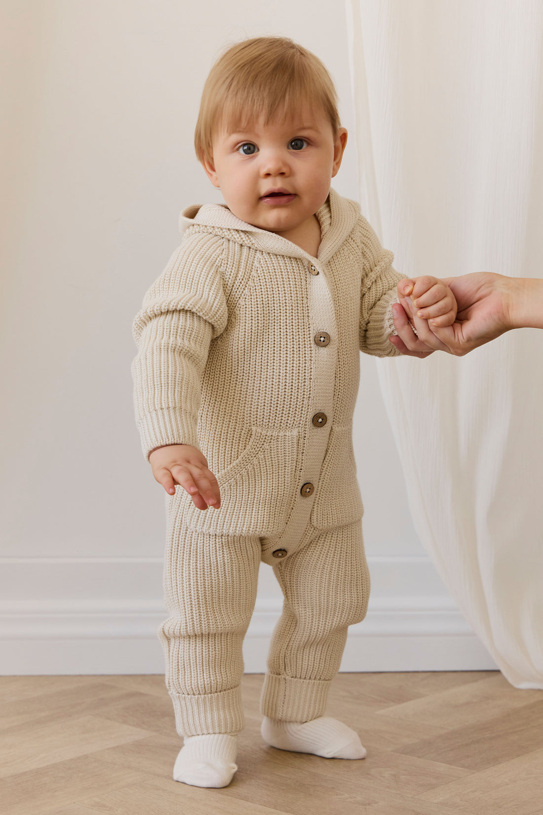 Bear Knit Onepiece - Vanilla Childrens Onepiece from Jamie Kay USA