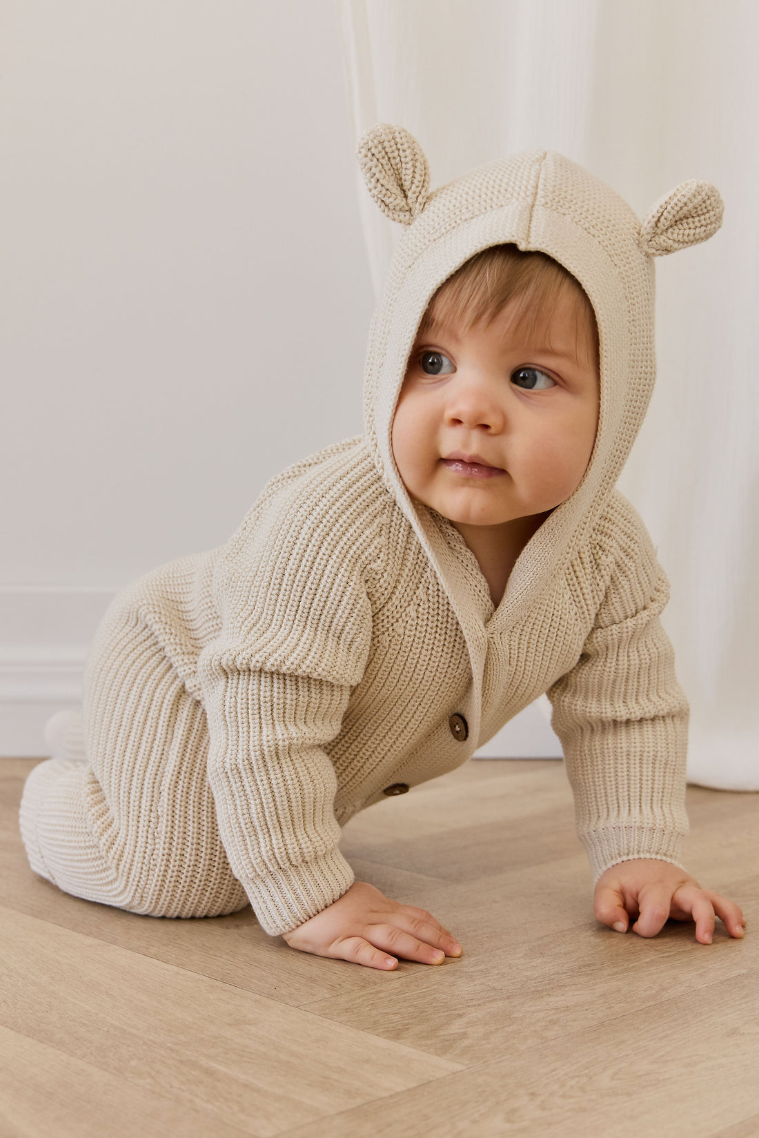 Bear Knit Onepiece - Vanilla Childrens Onepiece from Jamie Kay USA