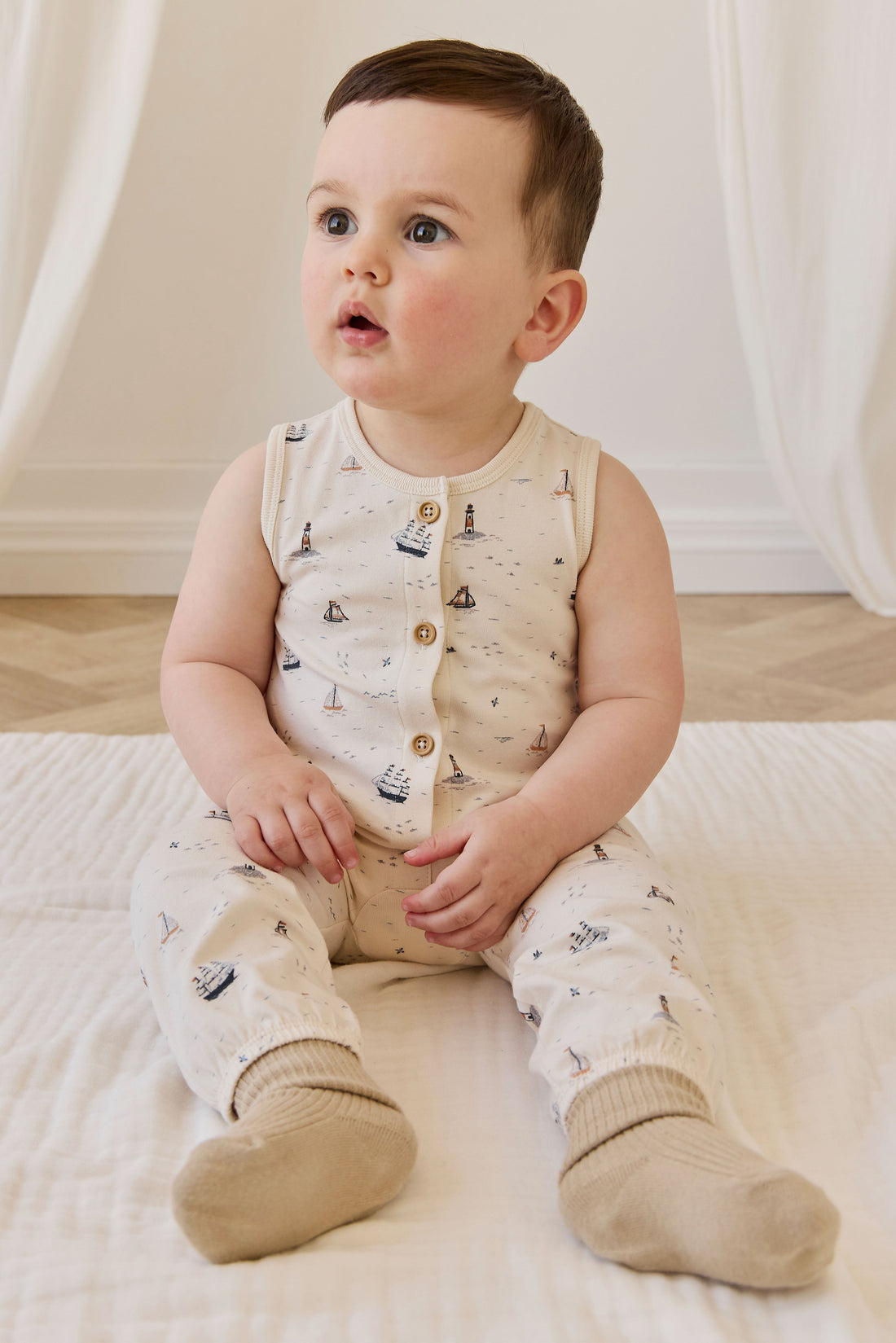 Organic Cotton Rupert Onepiece-Sailing Day Childrens Onepiece from Jamie Kay USA
