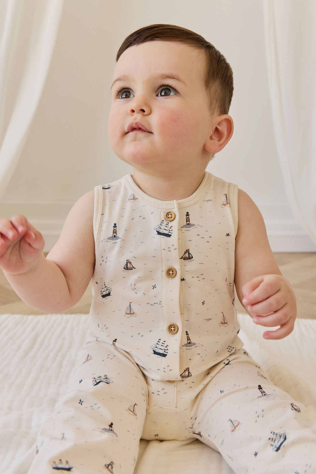 Organic Cotton Rupert Onepiece-Sailing Day Childrens Onepiece from Jamie Kay USA
