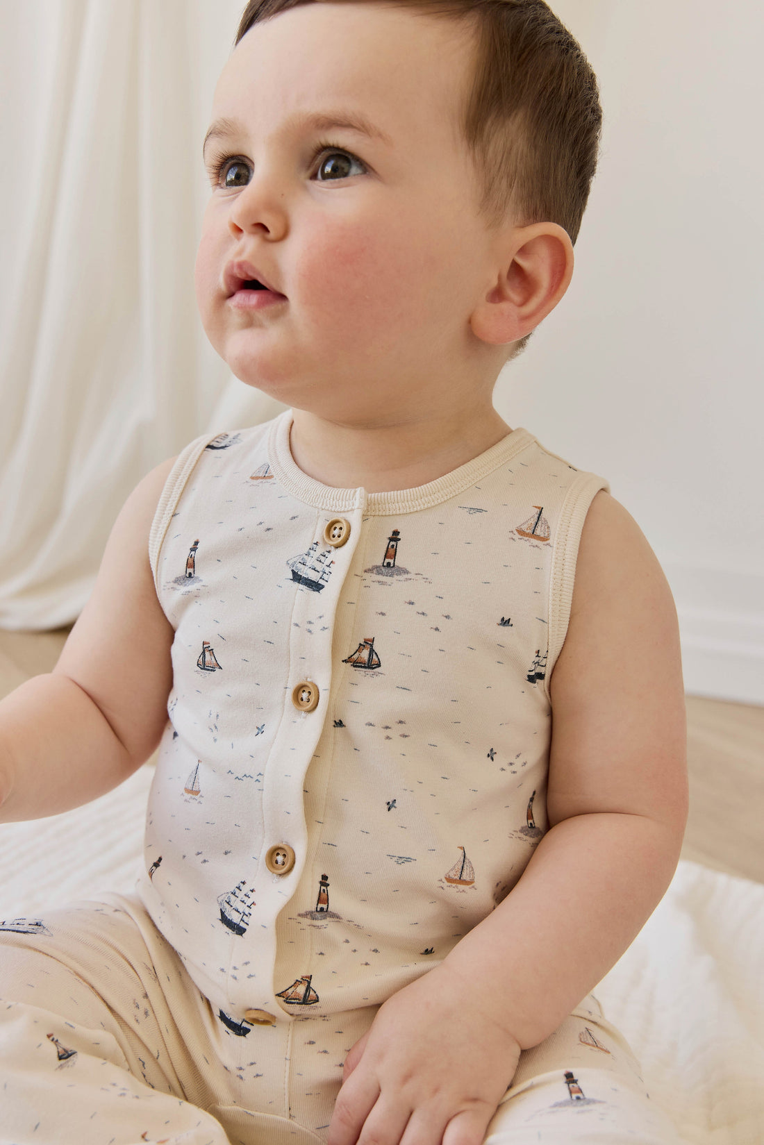 Organic Cotton Rupert Onepiece-Sailing Day Childrens Onepiece from Jamie Kay USA