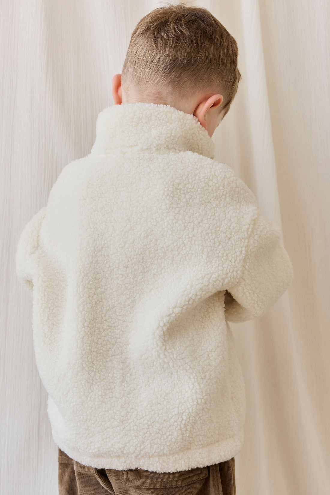 Ezra Sherpa Jacket-Natural Childrens Jacket from Jamie Kay USA