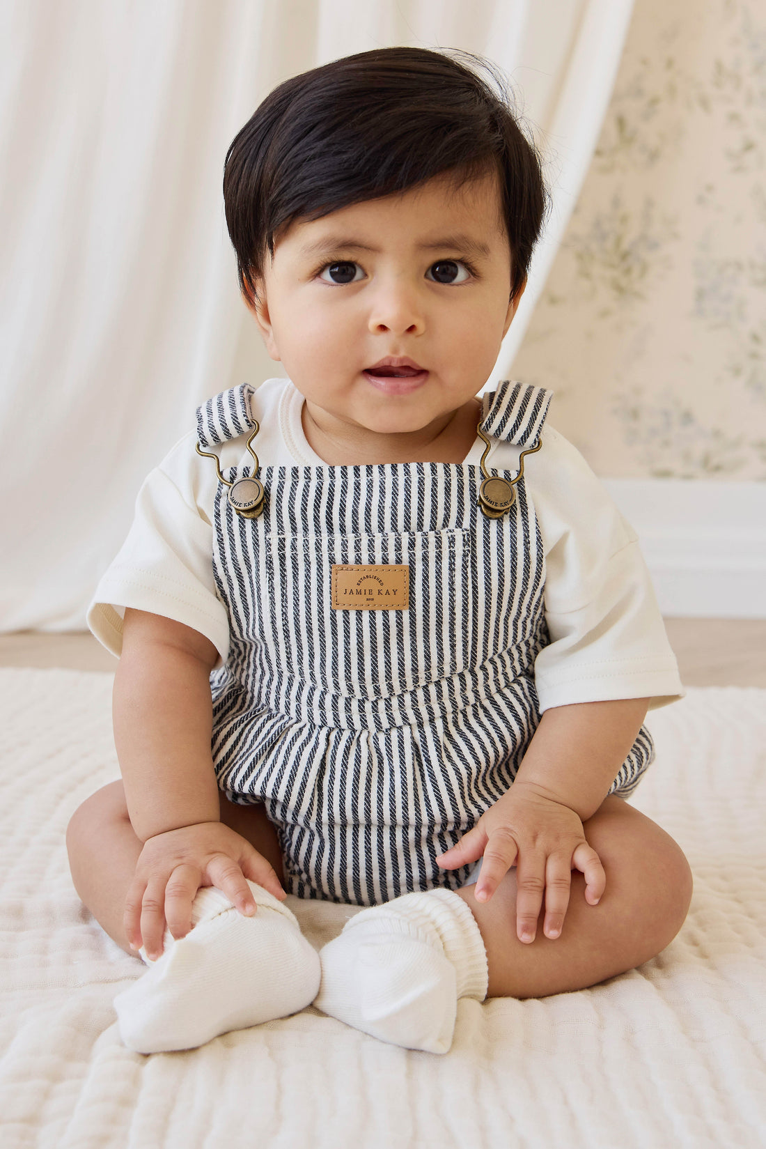 Pax Playsuit-Sailor Stripe Eclipse / Cloud Childrens Playsuit from Jamie Kay USA