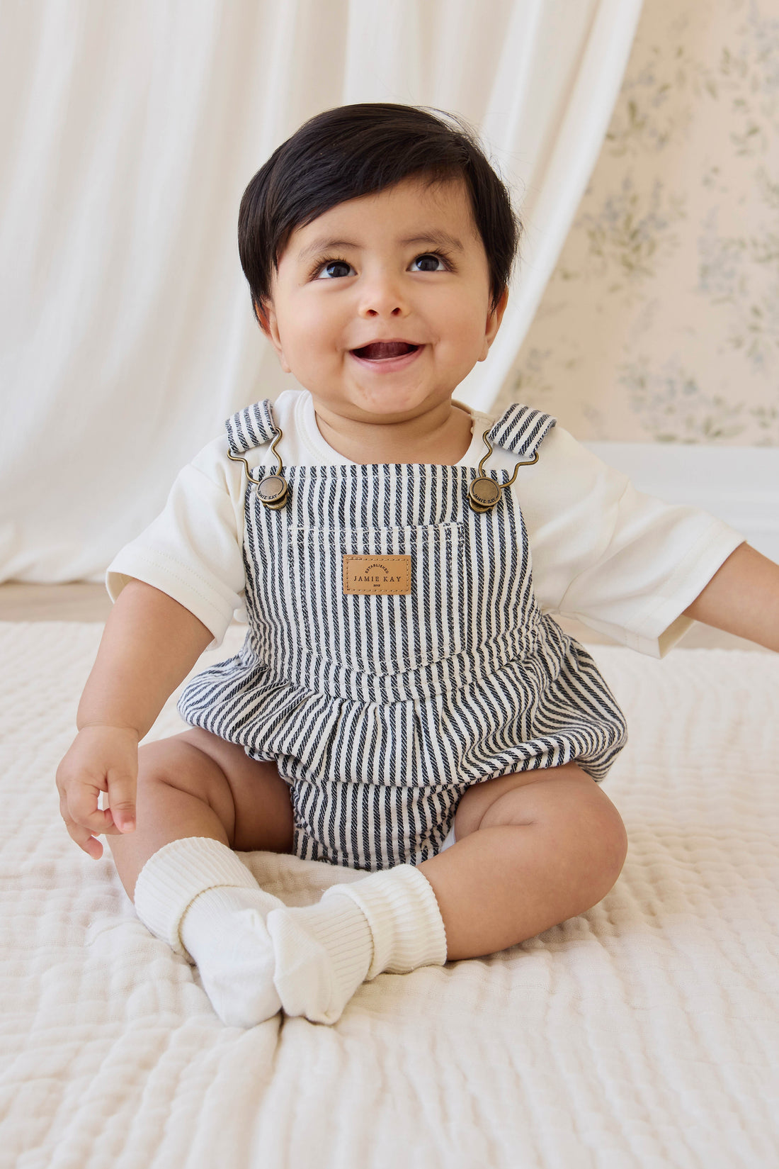 Pax Playsuit-Sailor Stripe Eclipse / Cloud Childrens Playsuit from Jamie Kay USA
