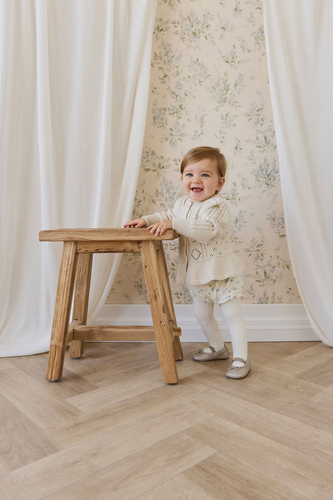 Organic Cotton Muslin Frill Bloomer-Molly Blue Childrens Bloomer from Jamie Kay USA